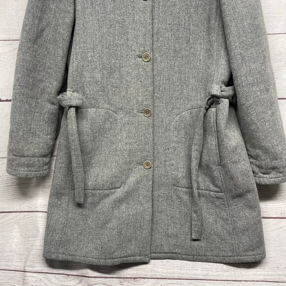 Abercrombie & Fitch gray wool blend jacket trench coat size L - Picture 5 of 13
